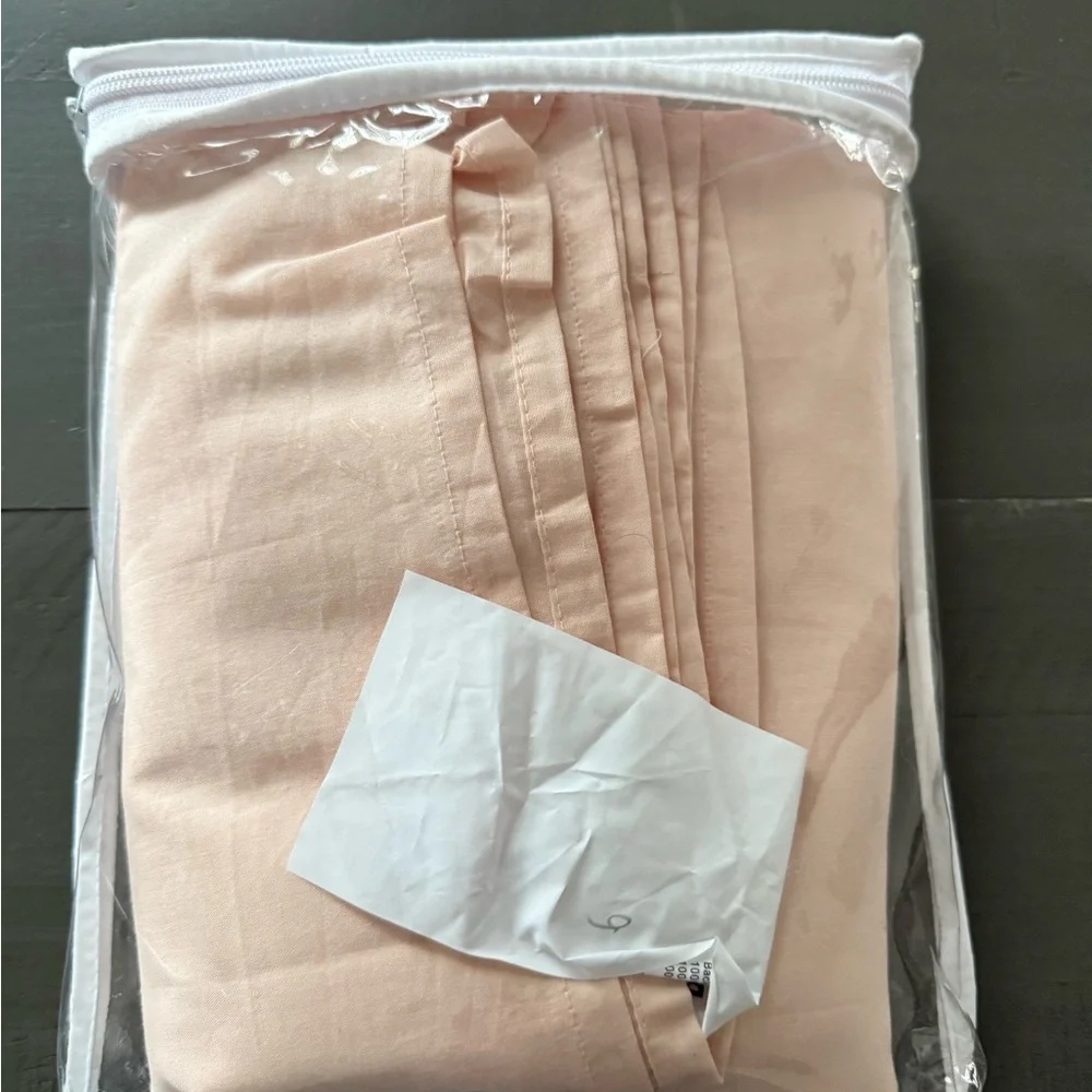 Brooklyn Loom Solid Cotton Blush Shower Curtain